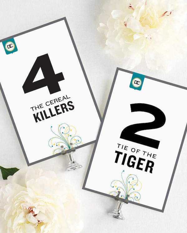 table cards
